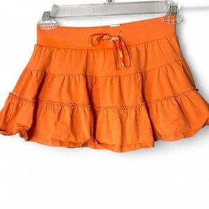 Justice Kids XS 8 Orange Tiered Ruffle Mini Skirt